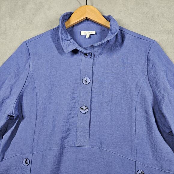 Habitat Clothes To Live In Tunic Womens Medium Purple Top Artsy Lagenlook Boho - Picture 3 of 14